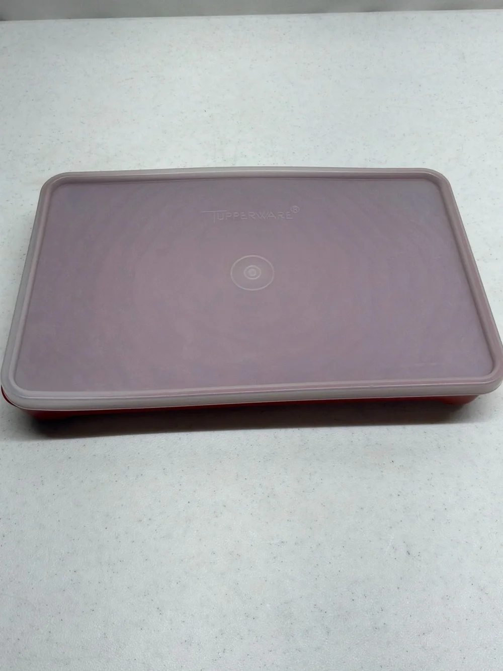Vintage Tupperware Deli Meat Keeper Paprika Red with Lid Made in USA Drain